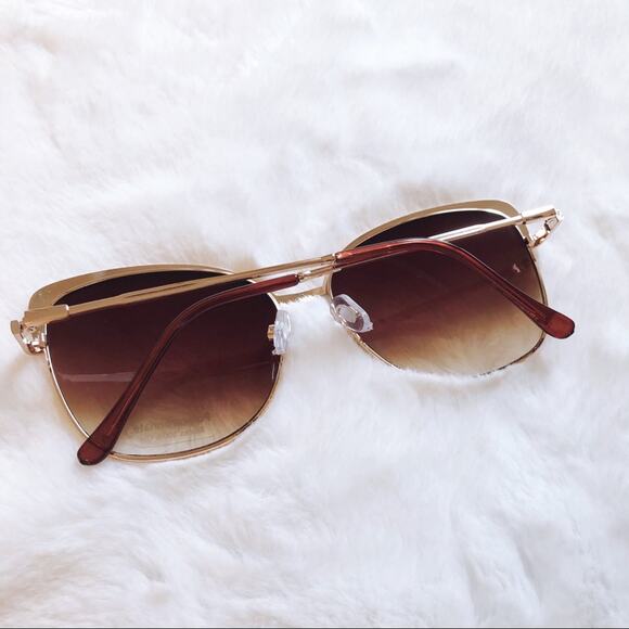 Robbie White Full Rim Retro Cat Eye Sunglasses - Picture 8 of 9